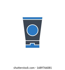 Sunscreen related vector glyph icon. Isolated on white background. Vector illustration.