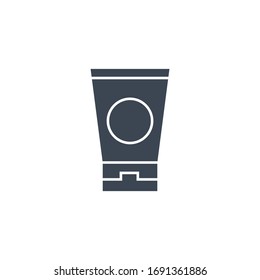 Sunscreen related vector glyph icon. Isolated on white background. Vector illustration.