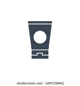 Sunscreen related vector glyph icon. Isolated on white background. Vector illustration.