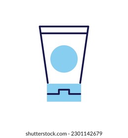 Sunscreen related vector line icon. Isolated on white background. Vector illustration. Editable stroke