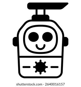 Sunscreen robot icon with mixed style and pixel perfect base. Suitable for website design, logo, app and UI. Based on the size of the icon in general, so it can be reduced.