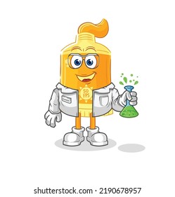 the sunscreen scientist character. cartoon mascot vector