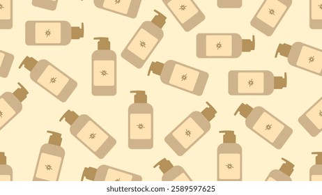 Sunscreen seamless pattern background. Sunscreen illustration pattern. Sunscreen background. Perfect for fabrics, textile, wallpaper, and decor. SSTKbackgrounds