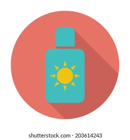 Sunscreen. Single flat color icon. Vector illustration.
