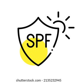 Sunscreen SPF Protection To Prevent Ageing And Skin Cancer. Pixel Perfect, Editable Stroke Icon