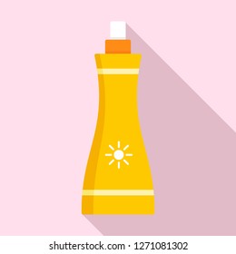 Sunscreen spray icon. Flat illustration of sunscreen spray vector icon for web design
