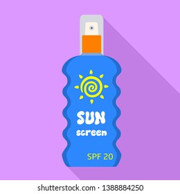 Sunscreen spray icon. Flat illustration of sunscreen spray vector icon for web design