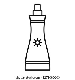 Sunscreen spray icon. Outline sunscreen spray vector icon for web design isolated on white background