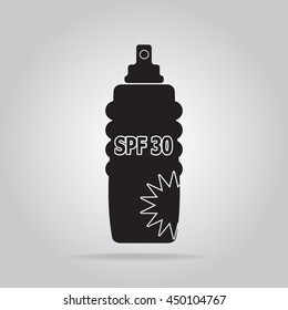 Sunscreen spray icon, sunblock SPF 30
