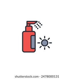 sunscreen spray icon. vector.Editable stroke.linear style sign for use web design,logo.Symbol illustration.