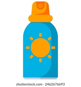 Sunscreen spray vector cartoon illustration isolated on a white background.