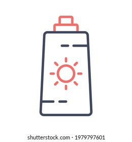 Sunscreen, sun cream, lotion Icon vector image. Can be used for Summer and Holidays. Suitable for mobile apps, web apps and print media.