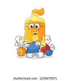 la mascota del sastre de protección solar. vector de dibujos animados