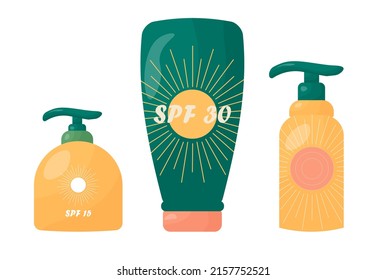 Sunscreen in a tube for applying and caring for the skin of the face, body with SPF. Cosmetics for tanning and after tanning