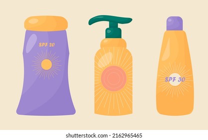 Sunscreen in a tube for applying and caring for the skin of the face, body with SPF. Cosmetics for tanning and after tanning