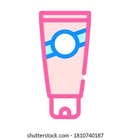 sunscreen tube color icon vector. sunscreen tube sign. isolated symbol illustration