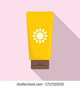Sunscreen tube cream icon. Flat illustration of sunscreen tube cream vector icon for web design