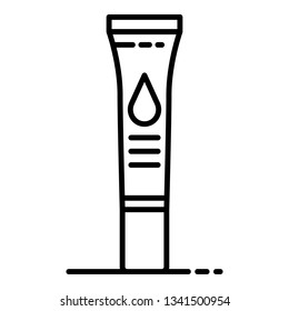 Sunscreen tube cream icon. Outline sunscreen tube cream vector icon for web design isolated on white background