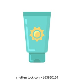 Icono plano del tubo de protección solar