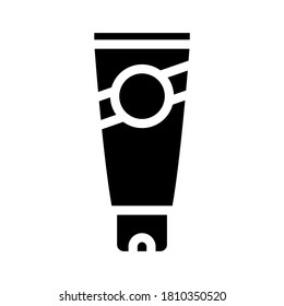 sunscreen tube glyph icon vector. sunscreen tube sign. isolated contour symbol black illustration