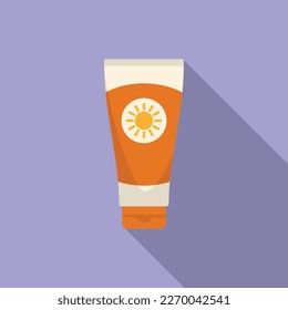 Sunscreen tube icon flat vector. Water park. Family indoor