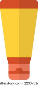 sunscreen tube illustration in minimal style isolated on background