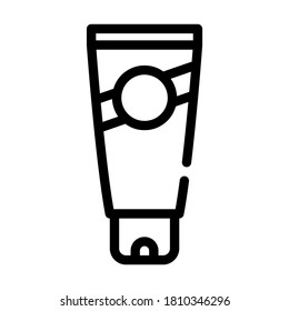 sunscreen tube line icon vector. sunscreen tube sign. isolated contour symbol black illustration