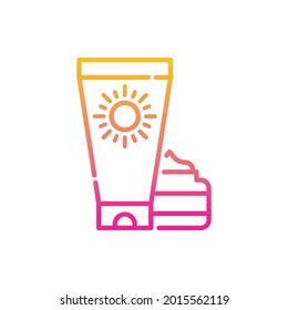 Sunscreen vector gradient icon style illustration. EPS 10 file