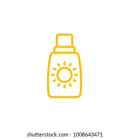 sunscreen vector icon, linear