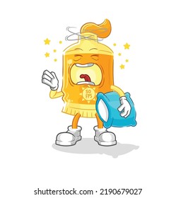 the sunscreen yawn character. cartoon mascot vector