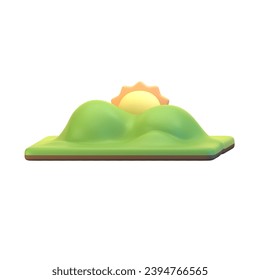 3D-Illustrationssymbol-Paket-Element für Sonnenuntergang
