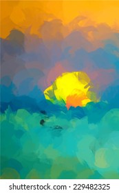 Sunset abstract background. Vector illustration.