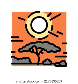 sunset african color icon vector. sunset african sign. isolated symbol illustration