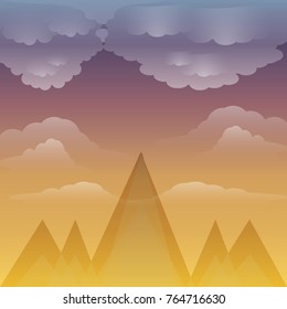 sunset and alps design 