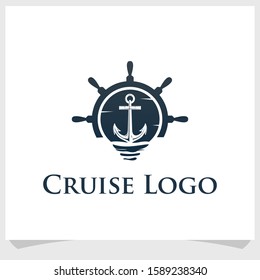 sunset and anchor vintage logo design concept, travel logo design inspirations