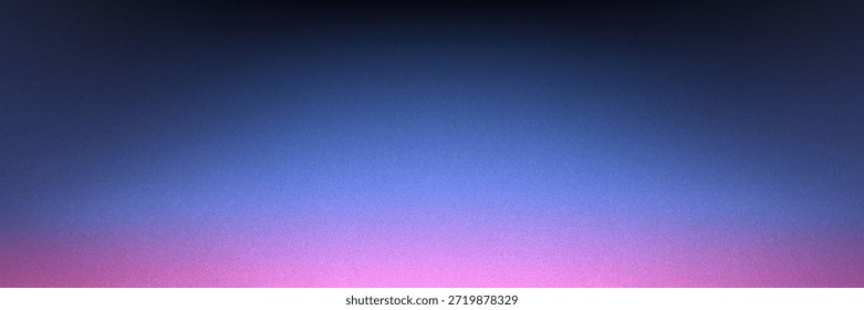 Fondo de la puesta del sol. Hermoso degradado azul oscuro. Cielo nocturno con luz solar tranquila. Cielo romántico con efecto granulado. Amplio Fondo de pantalla de color para Sitio web, póster o folleto. Ilustración vectorial.