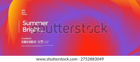 Sunset background summer with gradation gradient abstract and red vibrant wave. Swirl glow colorful with dynamic neon modern and backdrop party beach. Heat energy sunset with blend shape.