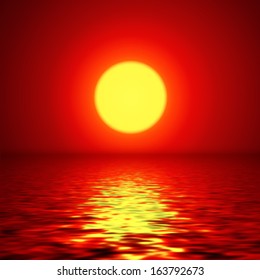 Sunset background, vector illustration.