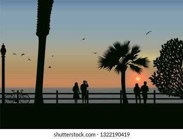 sunset beach background