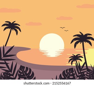 Fondo de diseño de la playa de Sunset