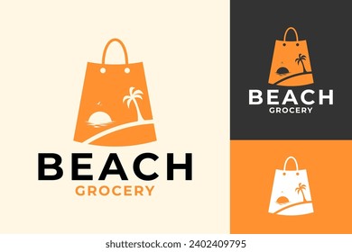 Diseño de la bolsa de compras Sunset Beach Grocery