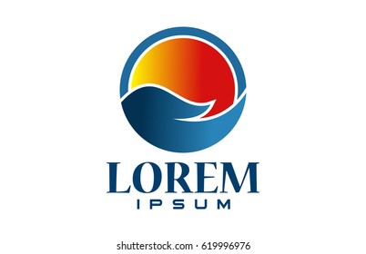 sunset beach icon
