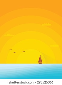 sunset beach image witch boat
