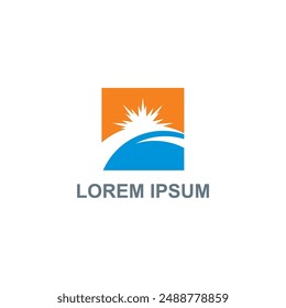 Sunset beach logo Landscape design