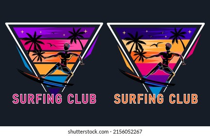 sunset beach surfing man silhouette print shirt