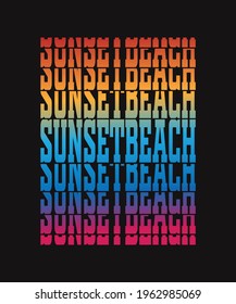Sunset Beach t shirt design, Sunset Beach typography