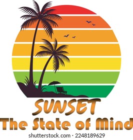 Sunset Beach T Shirt Design