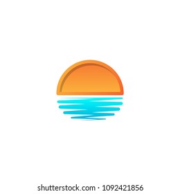 sunset beach vector design download