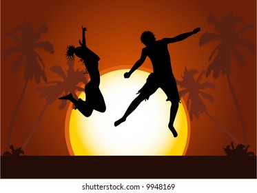 Sunset Beach, vector work