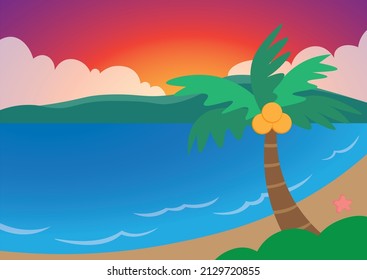 Sunset in a beach view